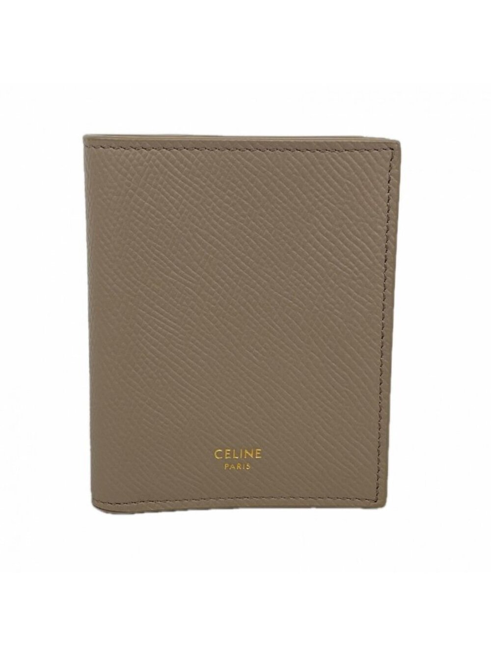 Celine Wallet Leather Gray Ju Gold